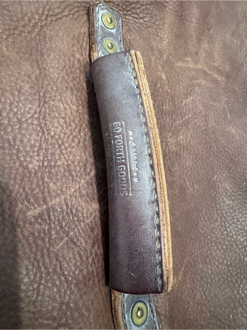 $525 Go Forth Goods Men's Brown Genuine Leather Sling Duffel bag sample sale XXL - Picture 7 of 10